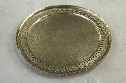 Indian Pierced Brass Charger - Kernow Furniture