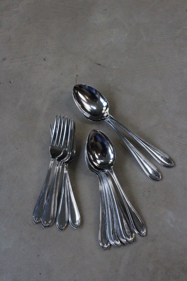 Chromium Plate Dessert Cutlery Set - Kernow Furniture