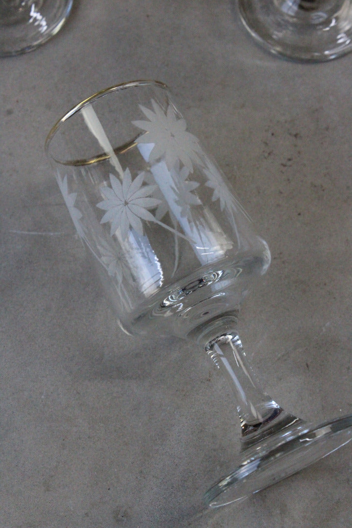 5 Etched Licqueur Glasses - Kernow Furniture