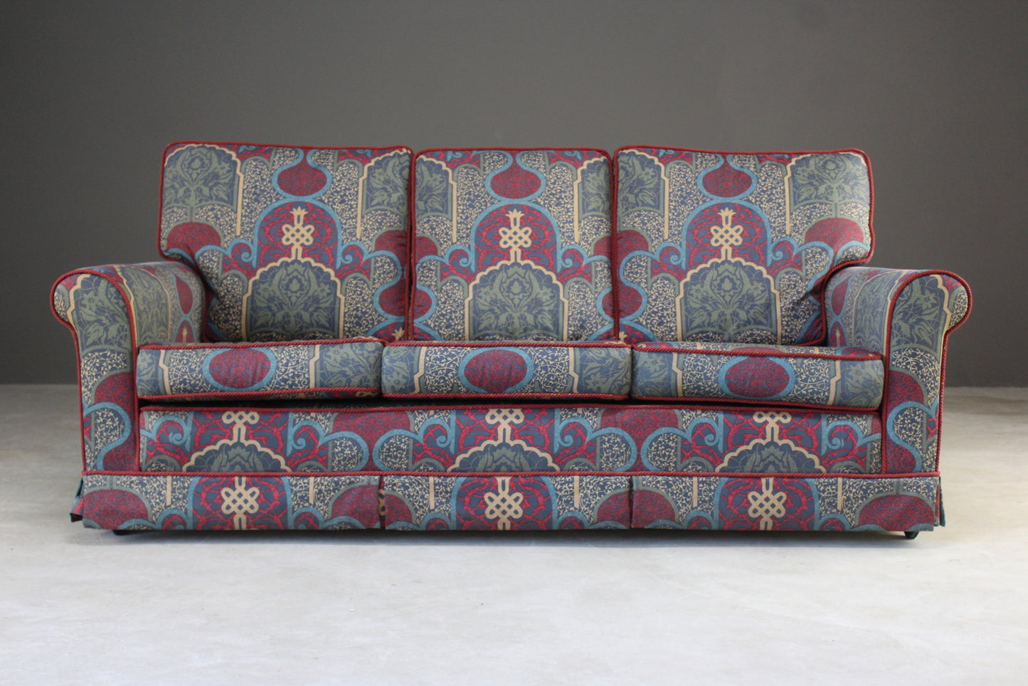 Three Seater Sofa In Ecclesiastical Fabric - Kernow Furniture