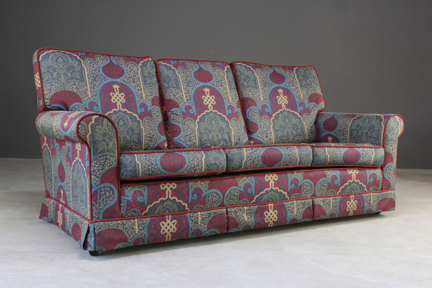 Three Seater Sofa In Ecclesiastical Fabric - Kernow Furniture