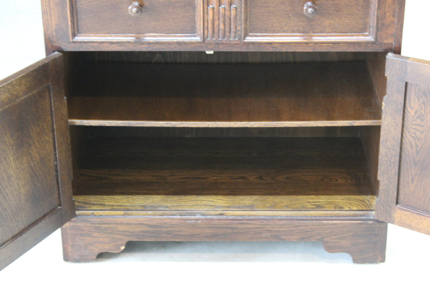 Oak Linenfold Bureau - Kernow Furniture