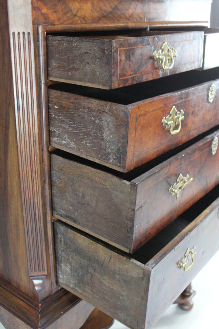 Queen Anne Walnut Chest on Stand - Kernow Furniture