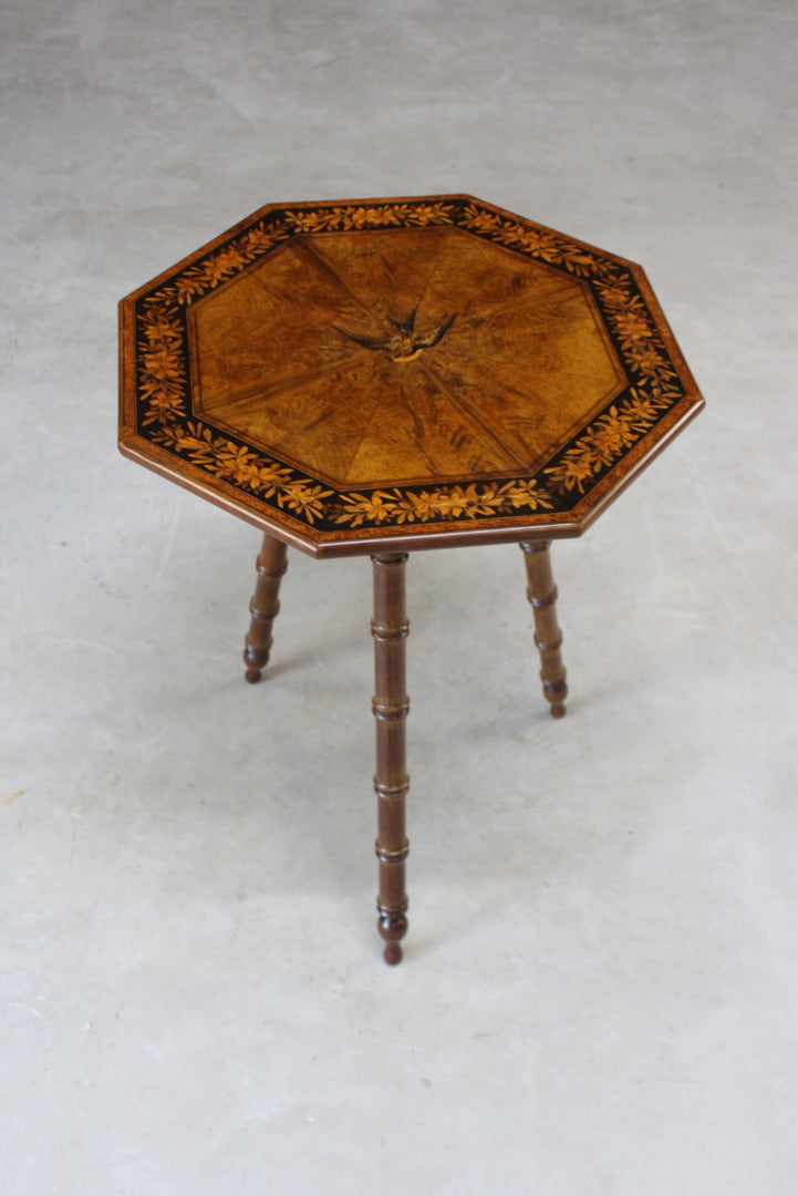 Antique Marquetry Side Table - Kernow Furniture