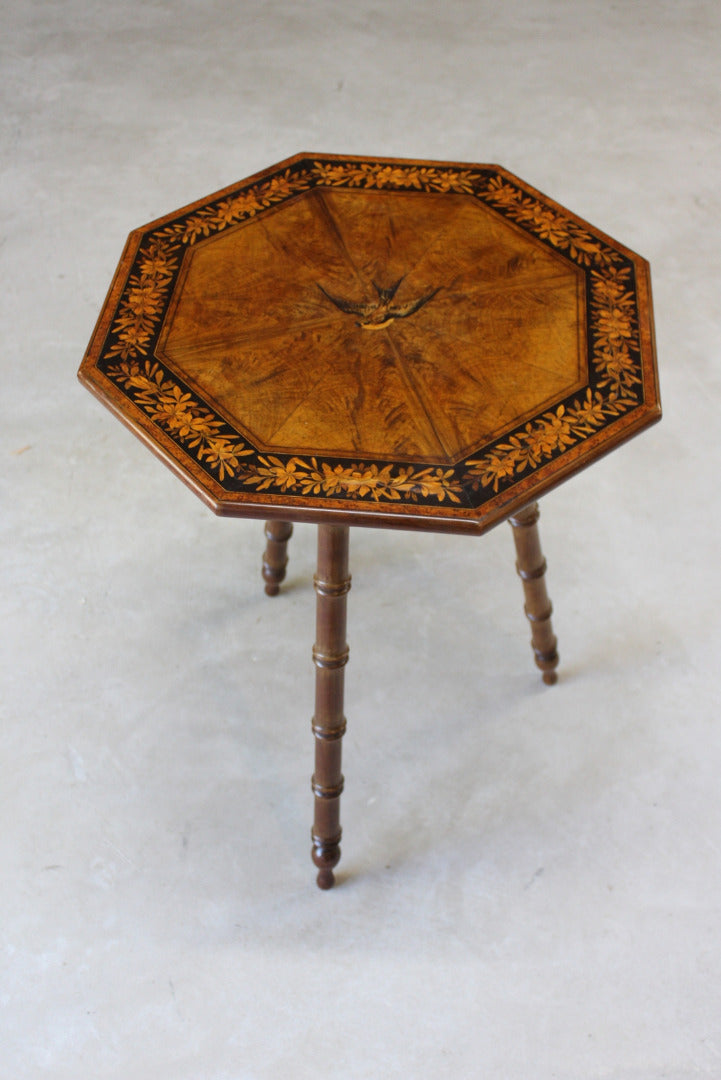 Antique Marquetry Side Table - Kernow Furniture