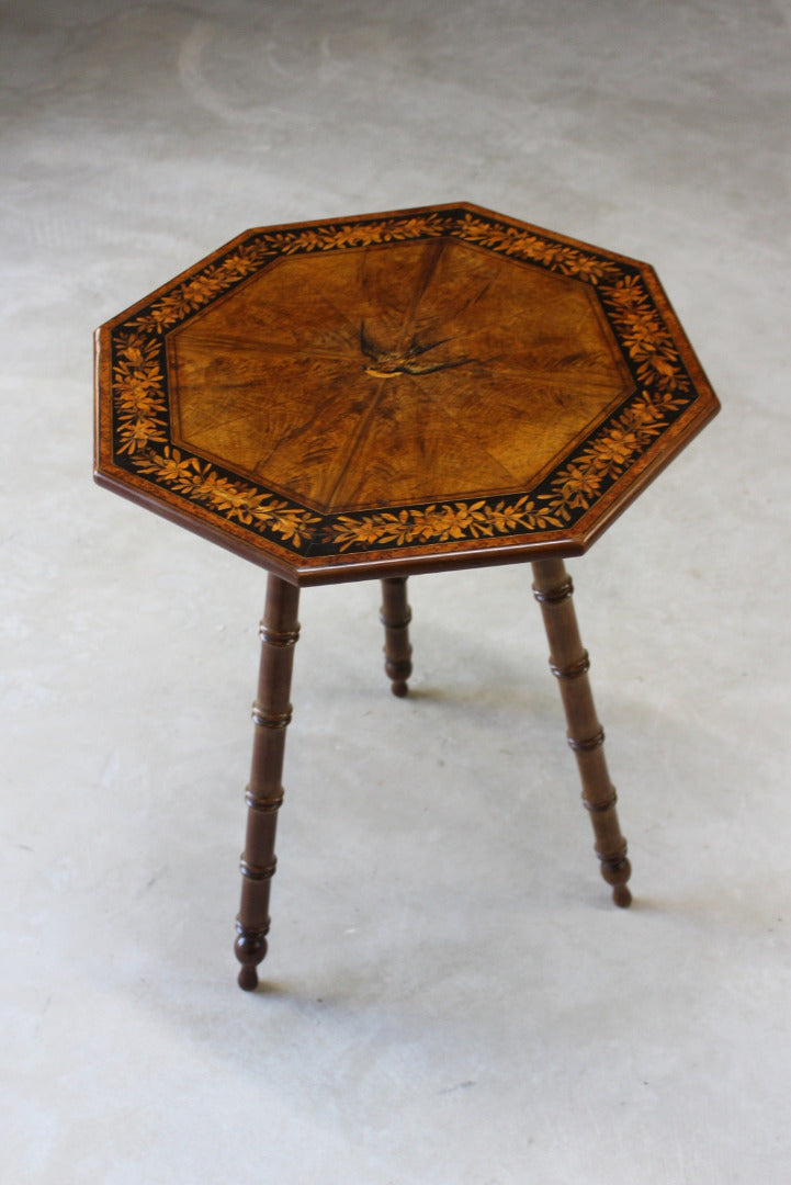 Antique Marquetry Side Table - Kernow Furniture