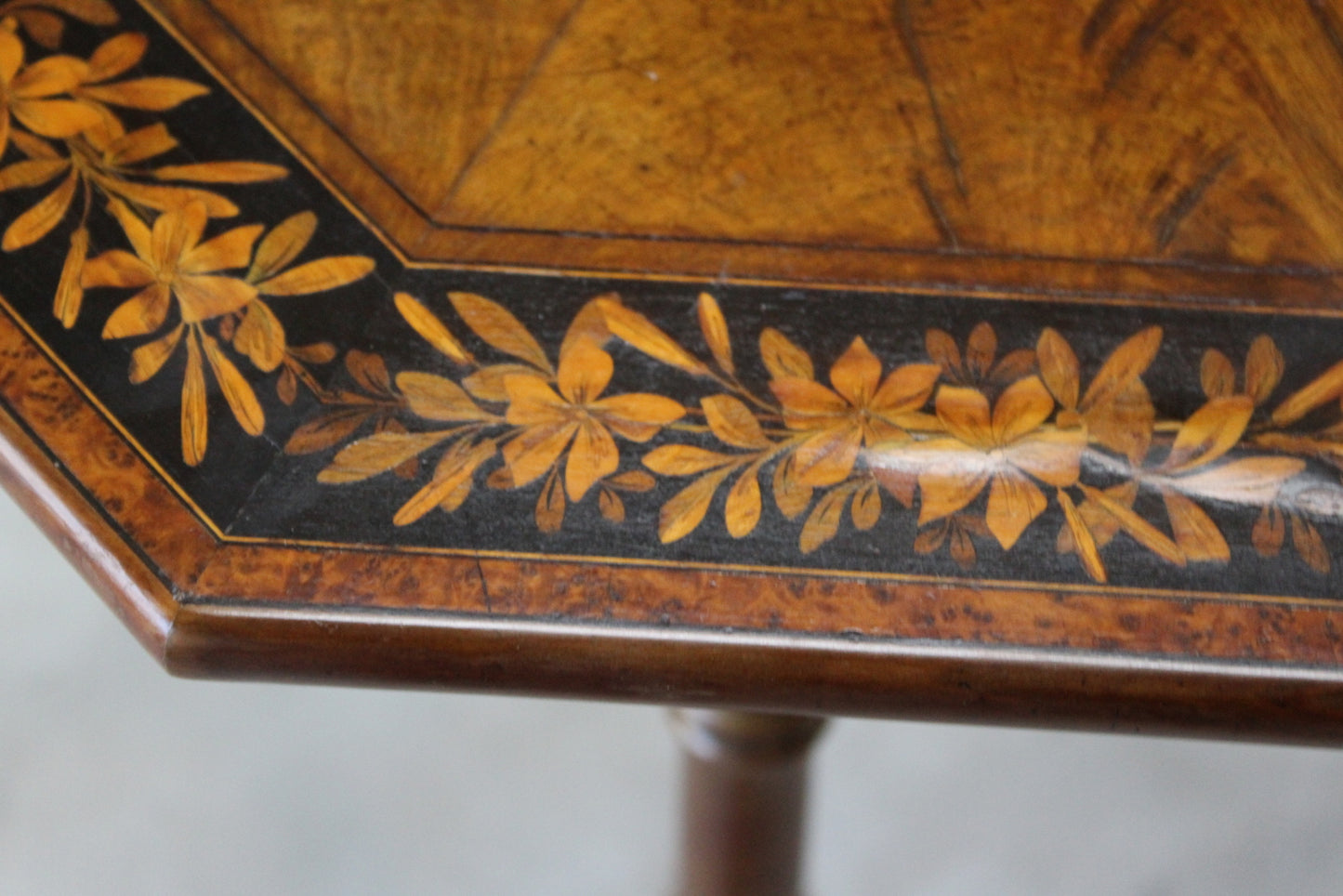 Antique Marquetry Side Table - Kernow Furniture