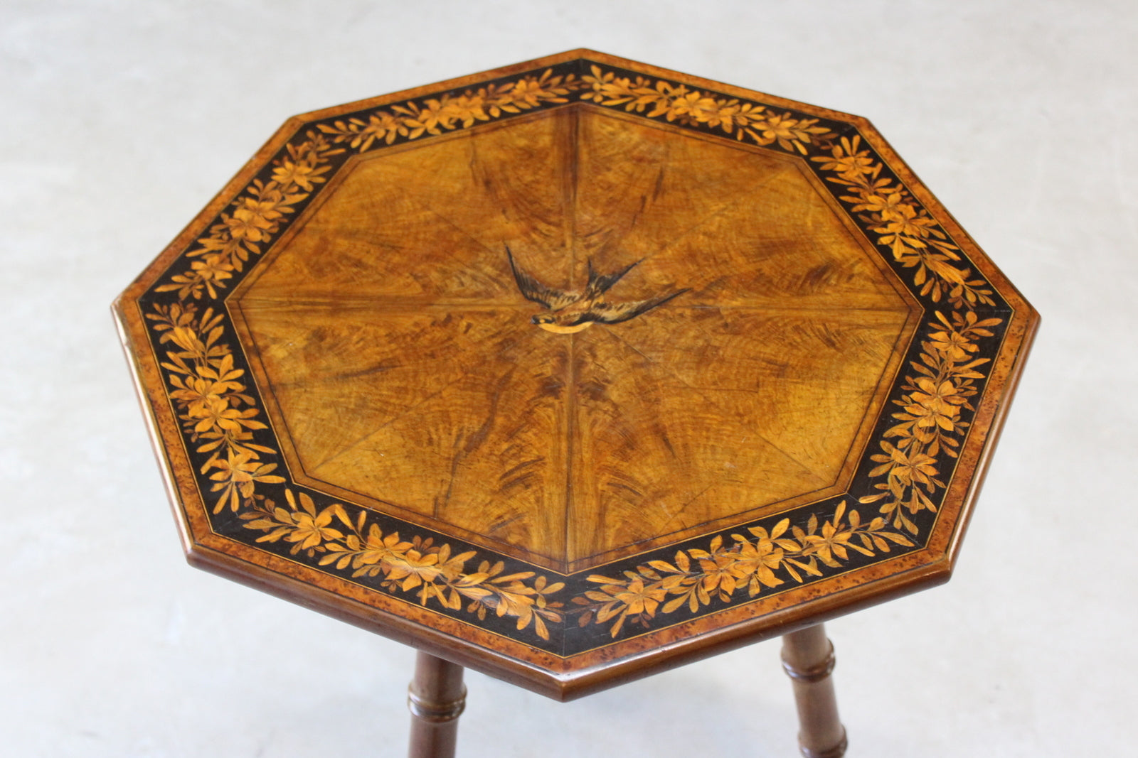 Antique Marquetry Side Table - Kernow Furniture