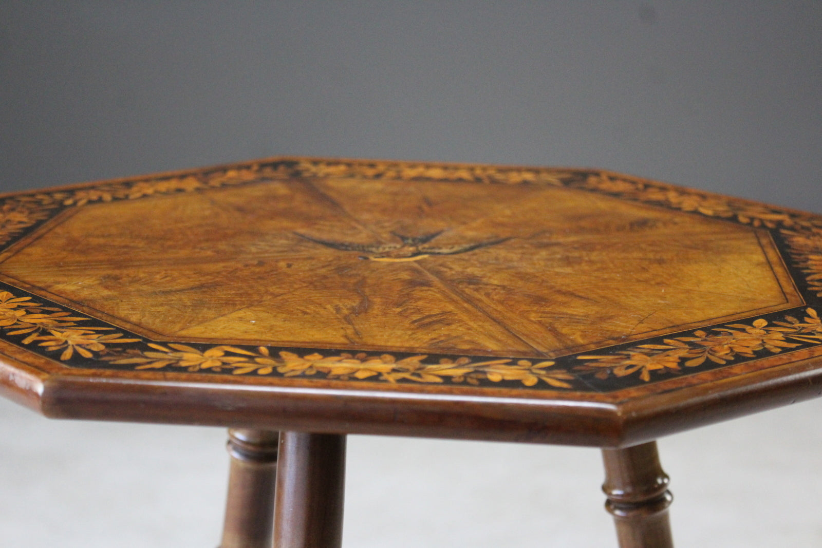Antique Marquetry Side Table - Kernow Furniture