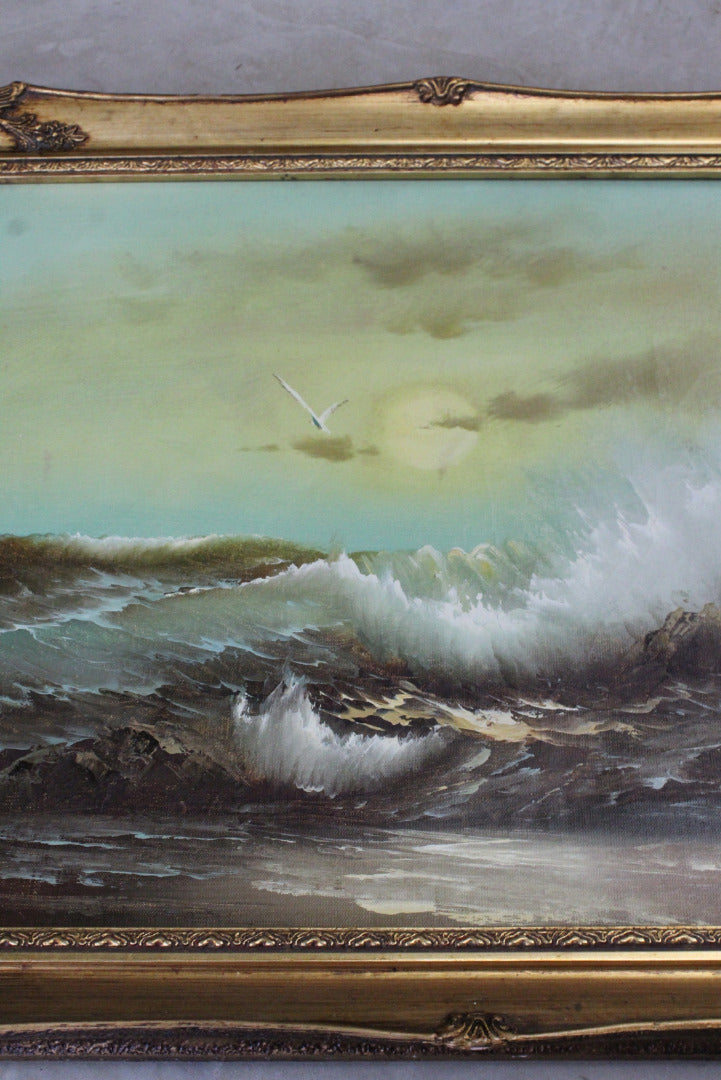 Late 20th Century Breaking Waves at Sunset.Di - Kernow Furniture