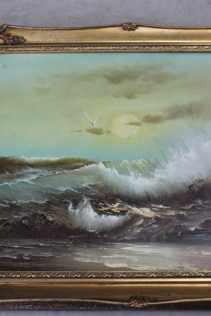 Late 20th Century Breaking Waves at Sunset.Di - Kernow Furniture