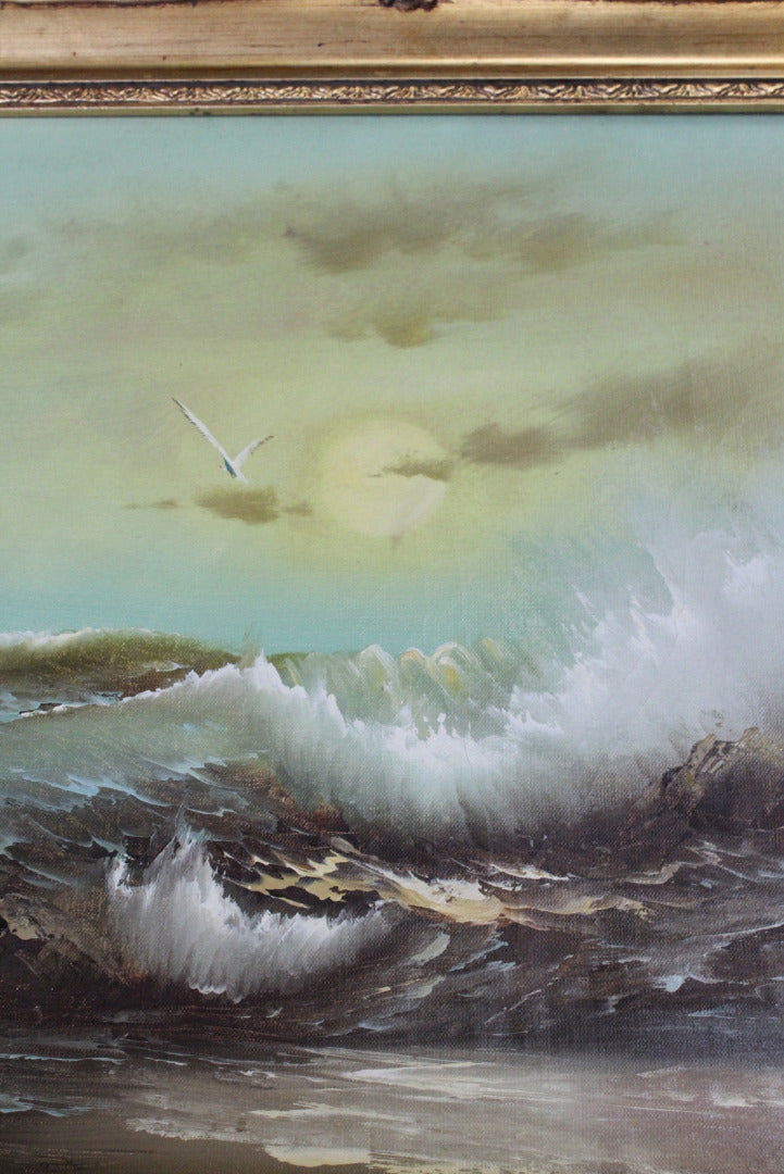 Late 20th Century Breaking Waves at Sunset.Di - Kernow Furniture