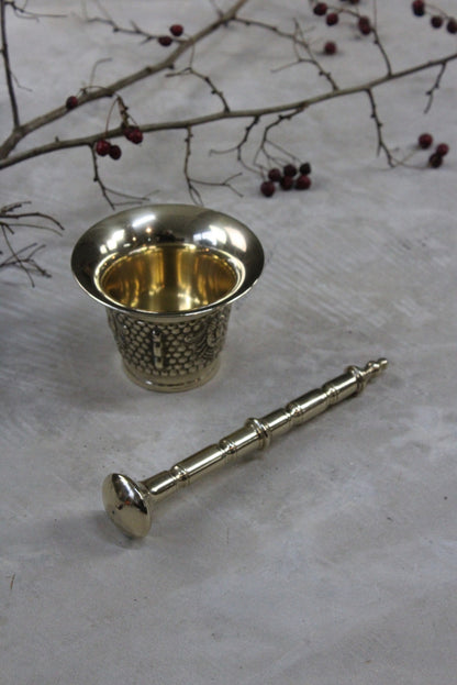 Brass Pestle & Mortar - Kernow Furniture