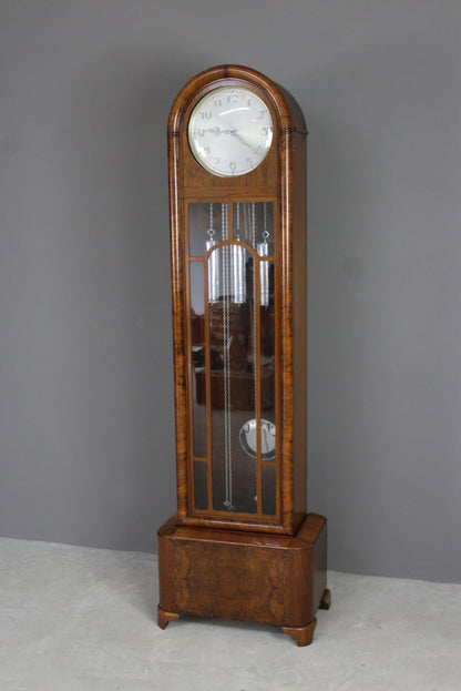 Art Deco 8 Day Walnut Longcase Clock - Kernow Furniture