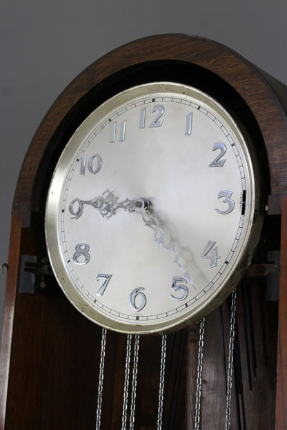 Art Deco 8 Day Walnut Longcase Clock - Kernow Furniture
