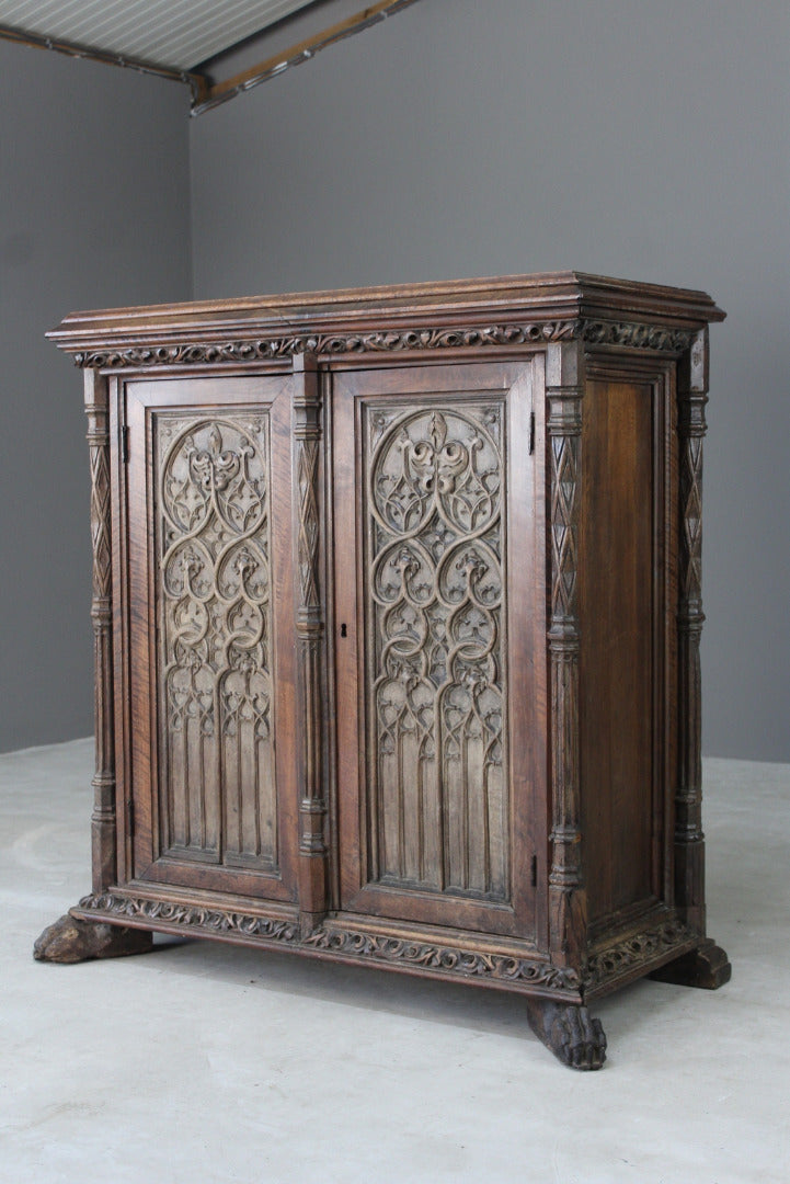 Oak & Walnut French Gothic Cupboard – Kernow Furniture