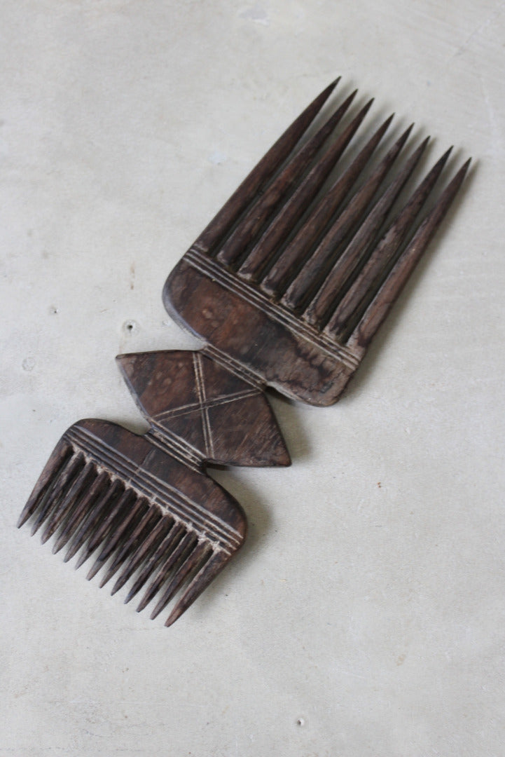 Double Ended Wooden African Comb - Kernow Furniture