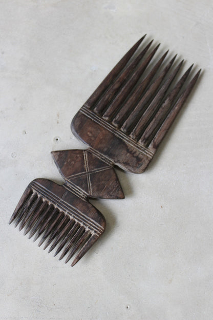 Double Ended Wooden African Comb - Kernow Furniture