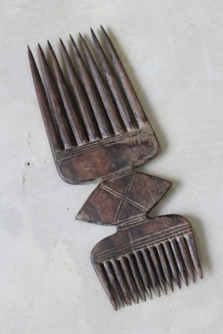 Double Ended Wooden African Comb - Kernow Furniture