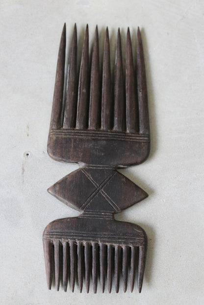 Double Ended Wooden African Comb - Kernow Furniture