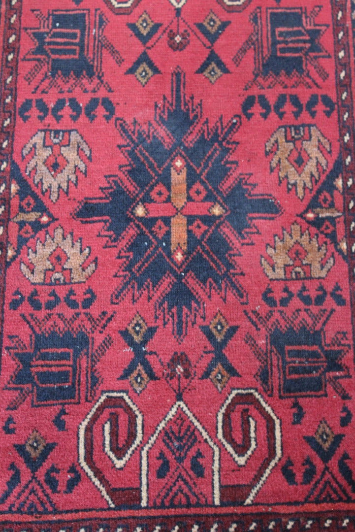 Mashwani Red Wool Runner - Kernow Furniture