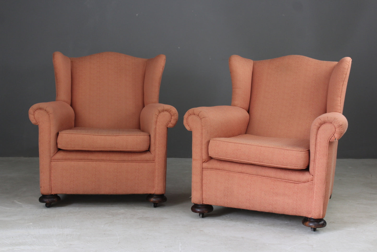 Pair Early 20th Century Wingback Armchairs - Kernow Furniture