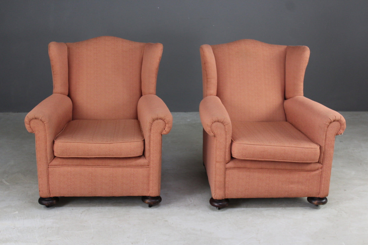 Pair Early 20th Century Wingback Armchairs - Kernow Furniture