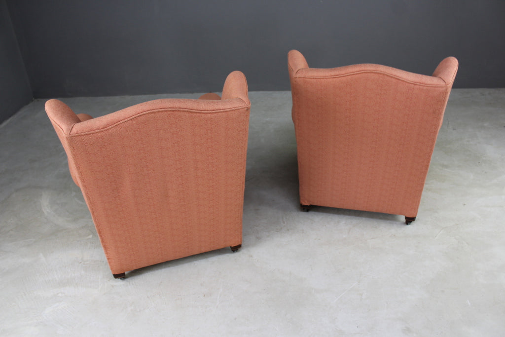 Pair Early 20th Century Wingback Armchairs - Kernow Furniture