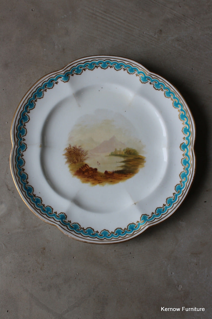 Victorian Hand Painted Landscape Plate - Kernow Furniture