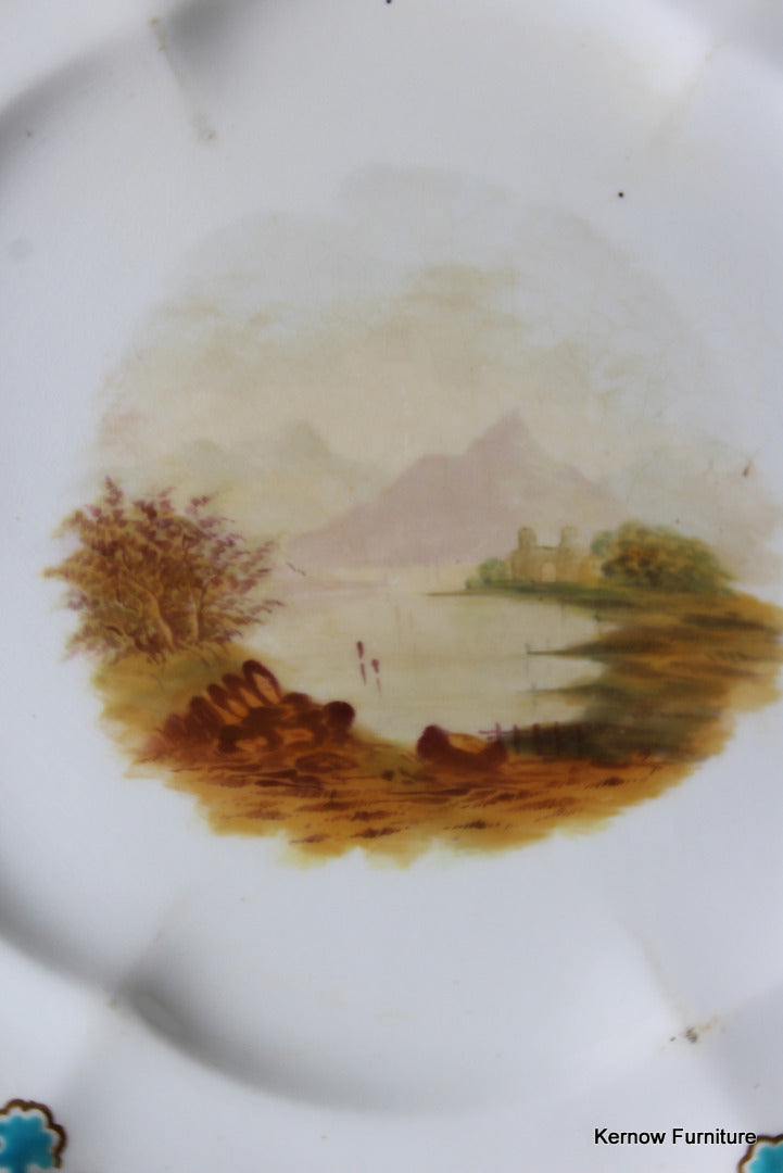 Victorian Hand Painted Landscape Plate - Kernow Furniture