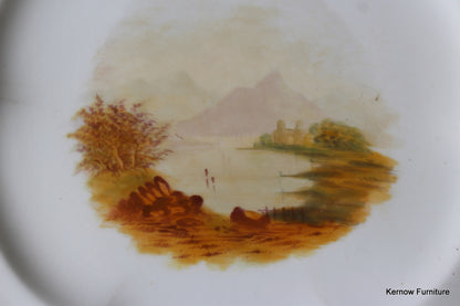 Victorian Hand Painted Landscape Plate - Kernow Furniture