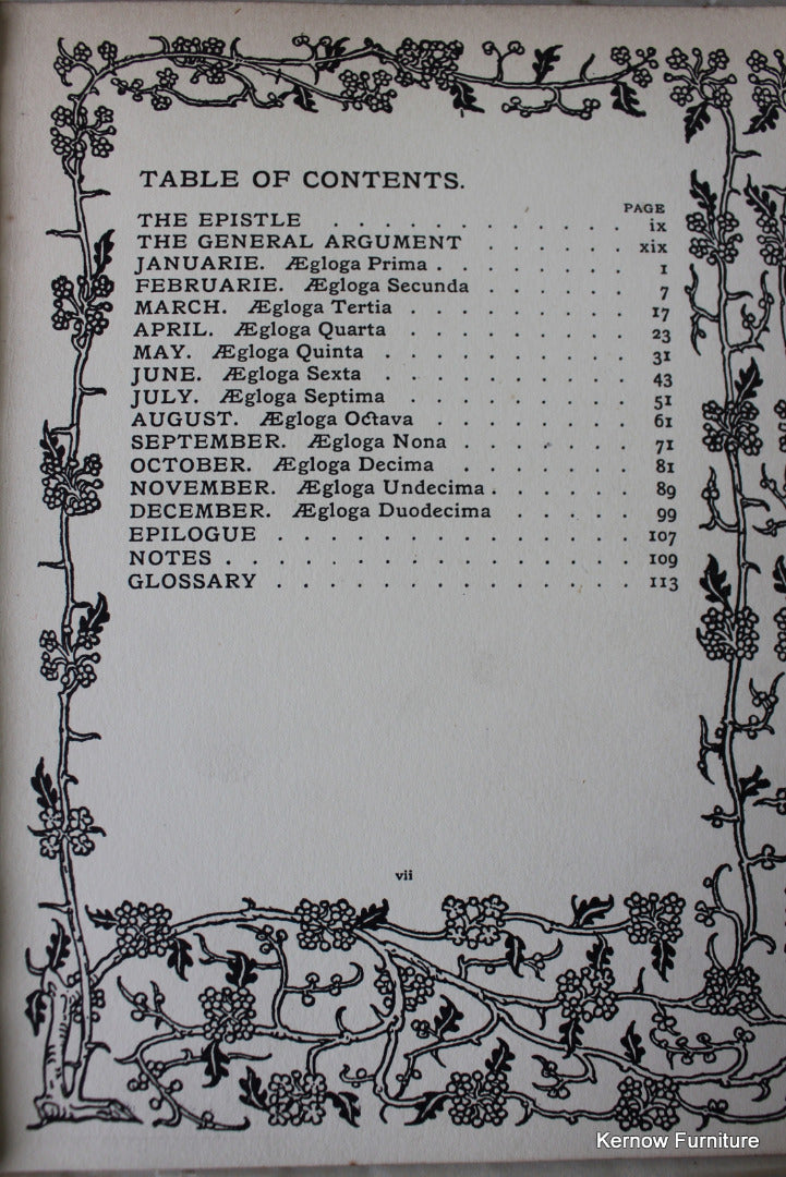 The Shepheards Calendar By Edmund Spencer - Kernow Furniture