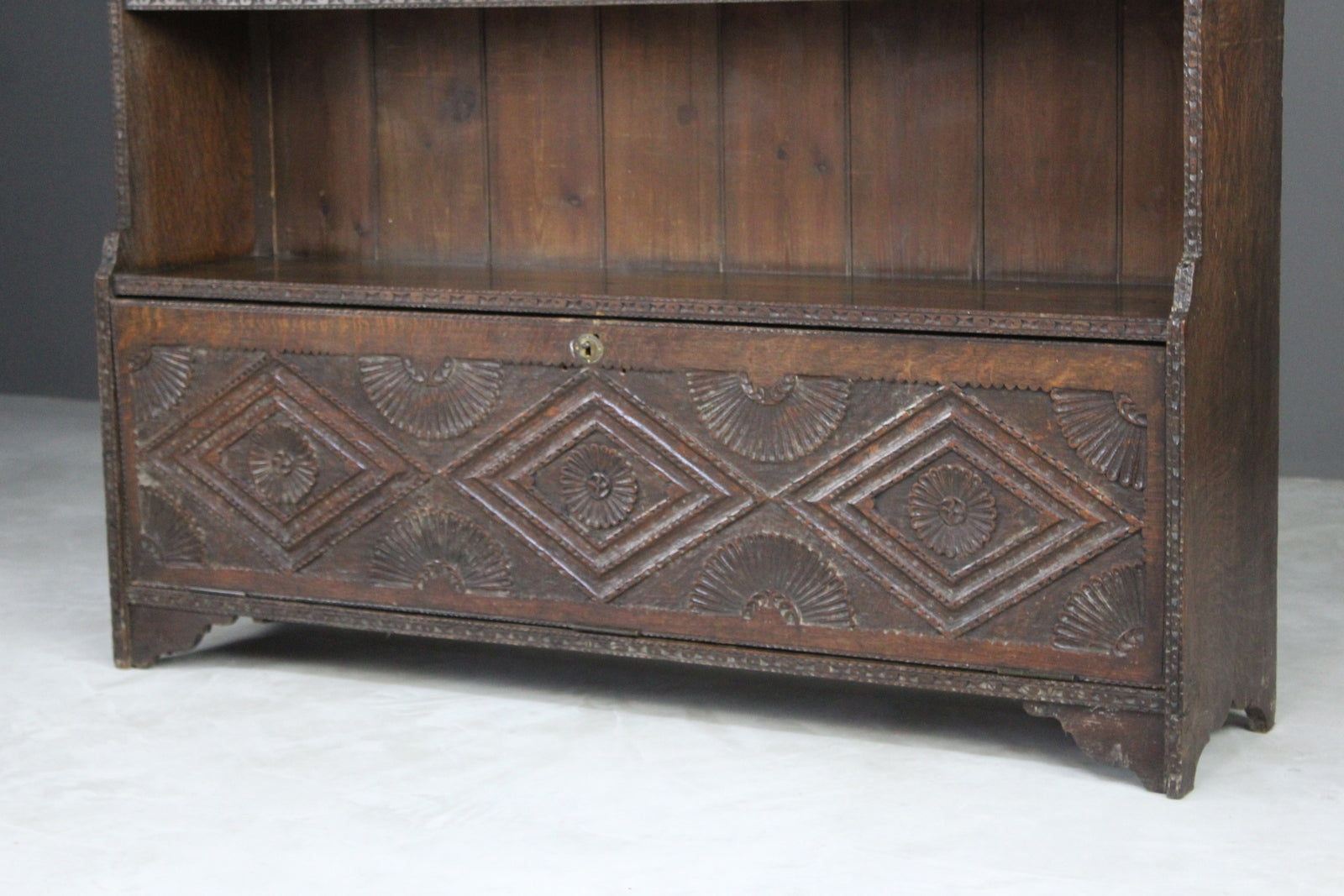 Carved Oak Bookcase - Kernow Furniture