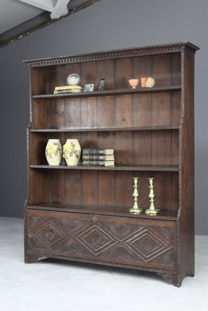 Carved Oak Bookcase - Kernow Furniture