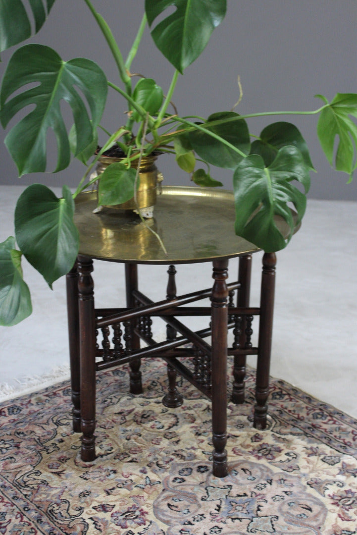 Eastern Brass Tray Table - Kernow Furniture