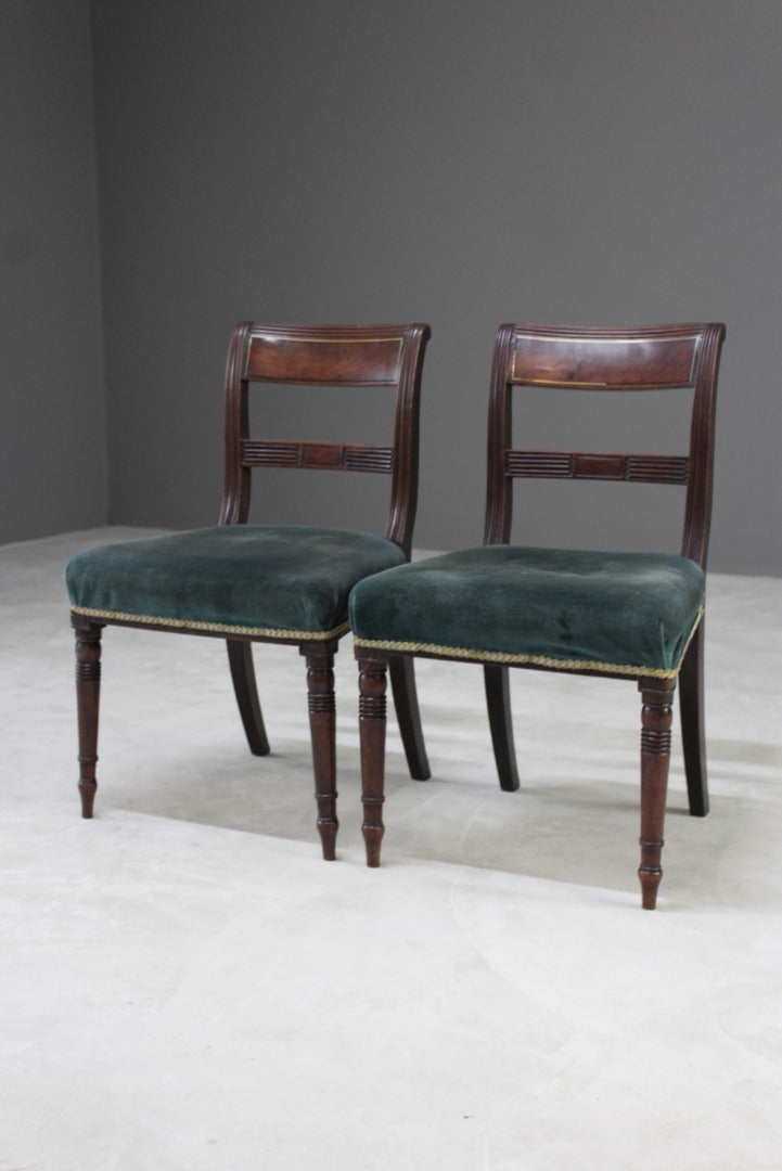 Pair  Antique Mahogany Dining Chairs - Kernow Furniture