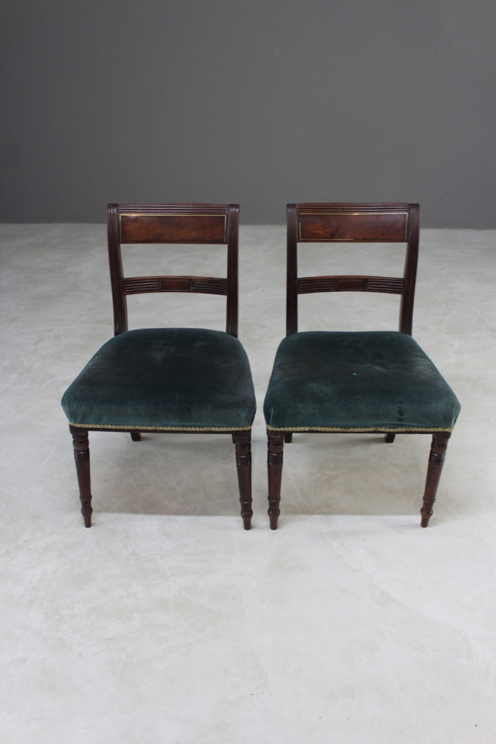 Pair  Antique Mahogany Dining Chairs - Kernow Furniture