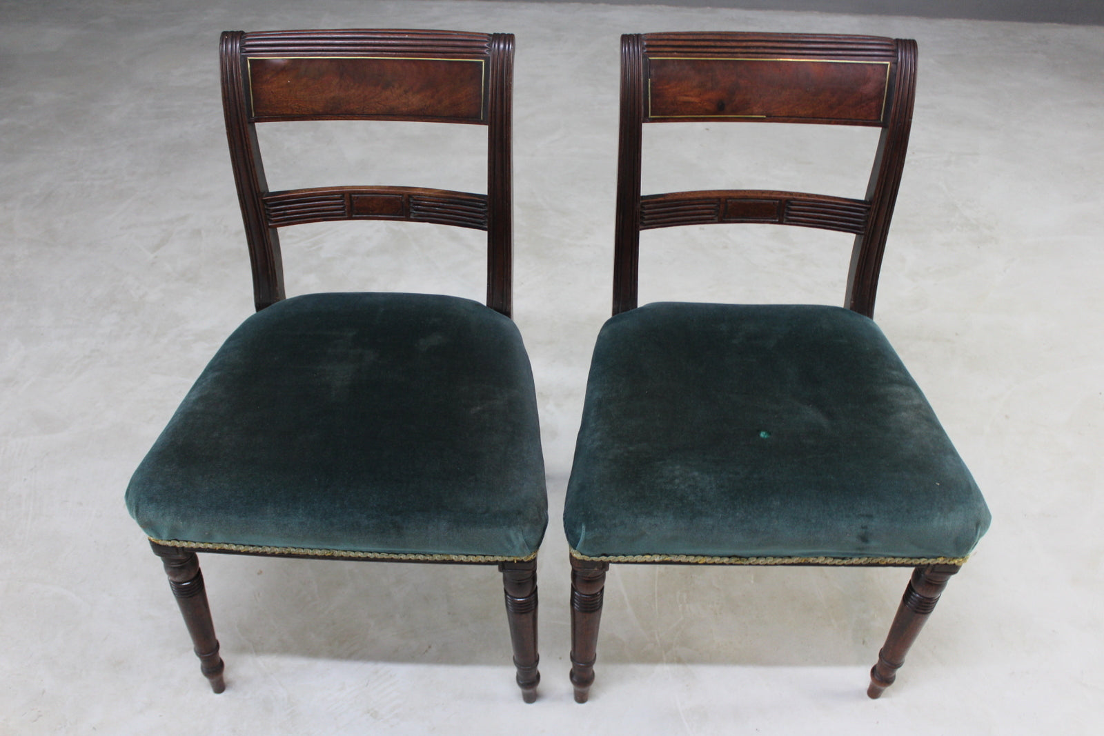 Pair  Antique Mahogany Dining Chairs - Kernow Furniture