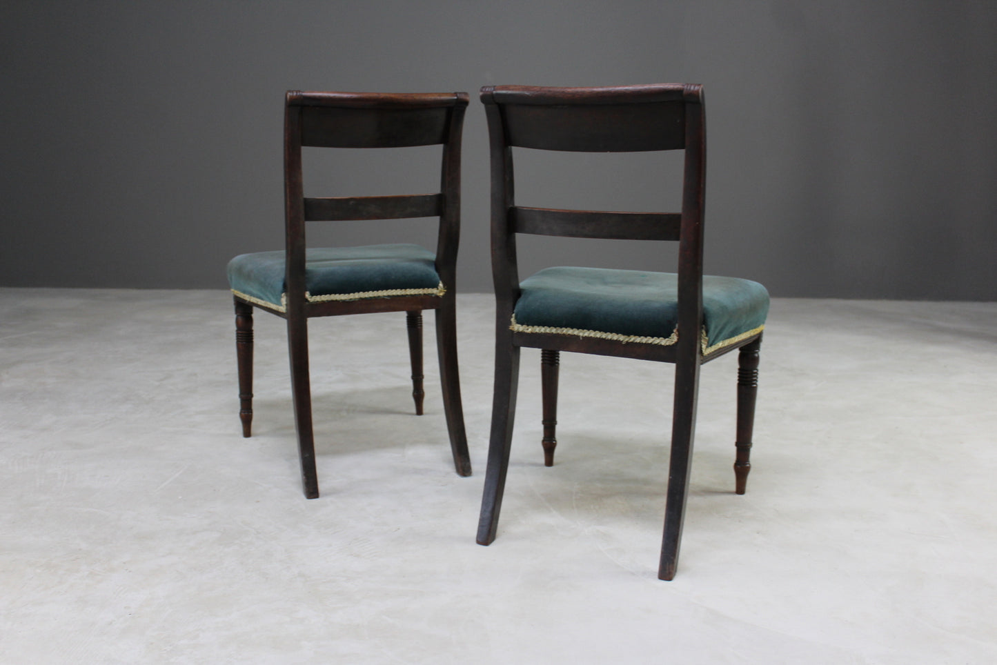 Pair  Antique Mahogany Dining Chairs - Kernow Furniture