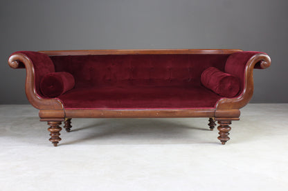 Victorian Upholstered Scroll Arm Sofa - Kernow Furniture