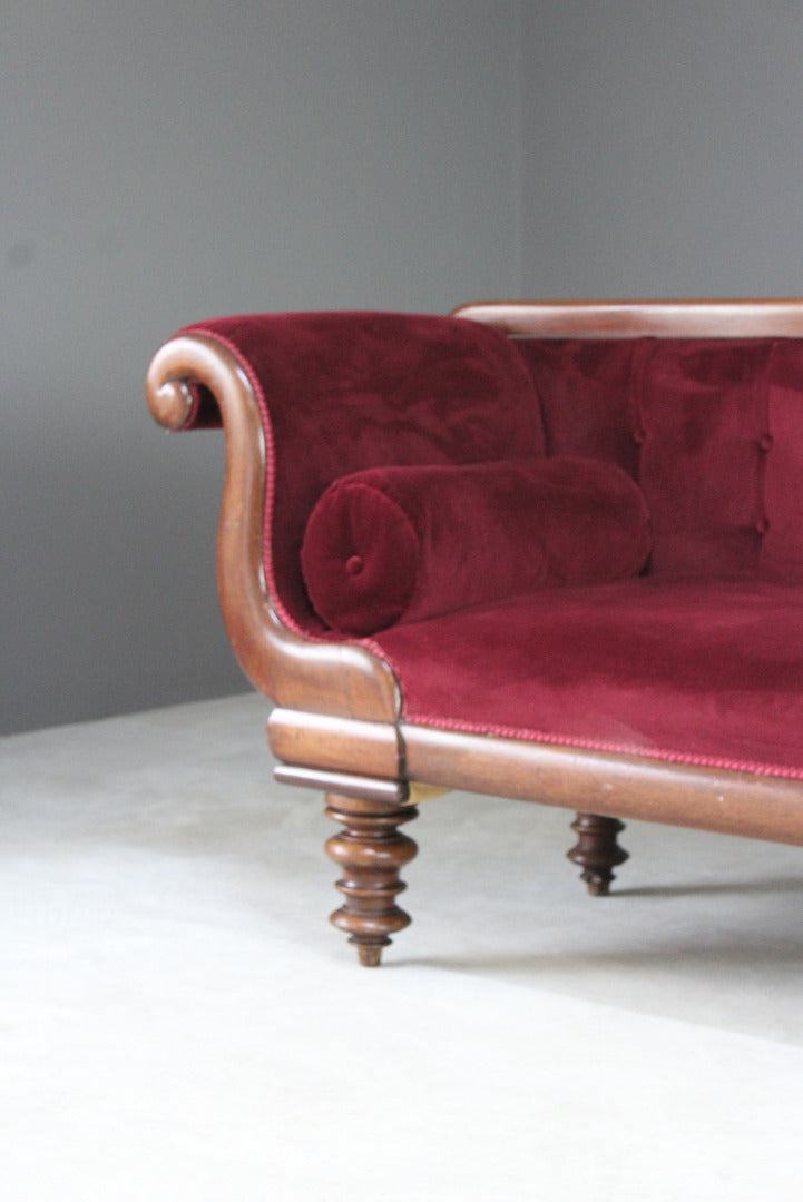 Victorian Upholstered Scroll Arm Sofa - Kernow Furniture