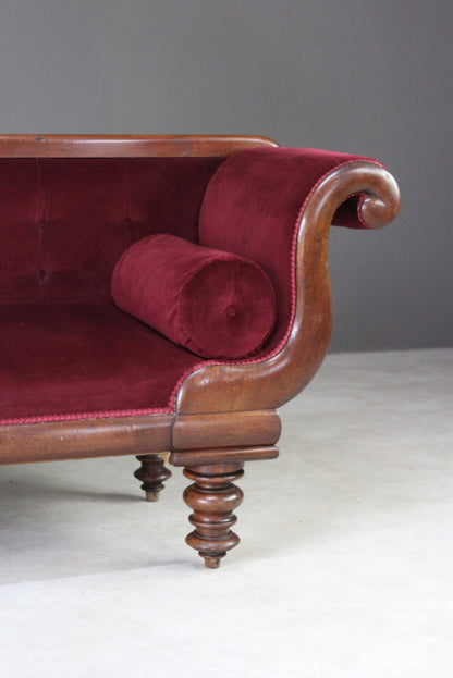 Victorian Upholstered Scroll Arm Sofa - Kernow Furniture