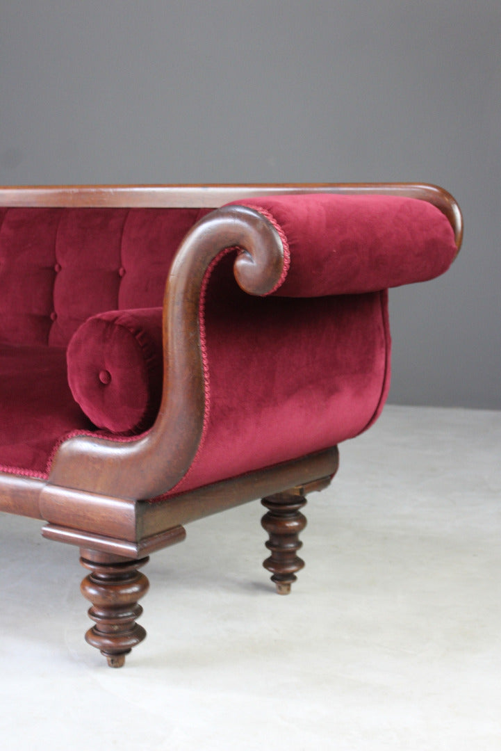 Victorian Upholstered Scroll Arm Sofa - Kernow Furniture