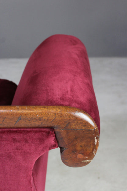 Victorian Upholstered Scroll Arm Sofa - Kernow Furniture