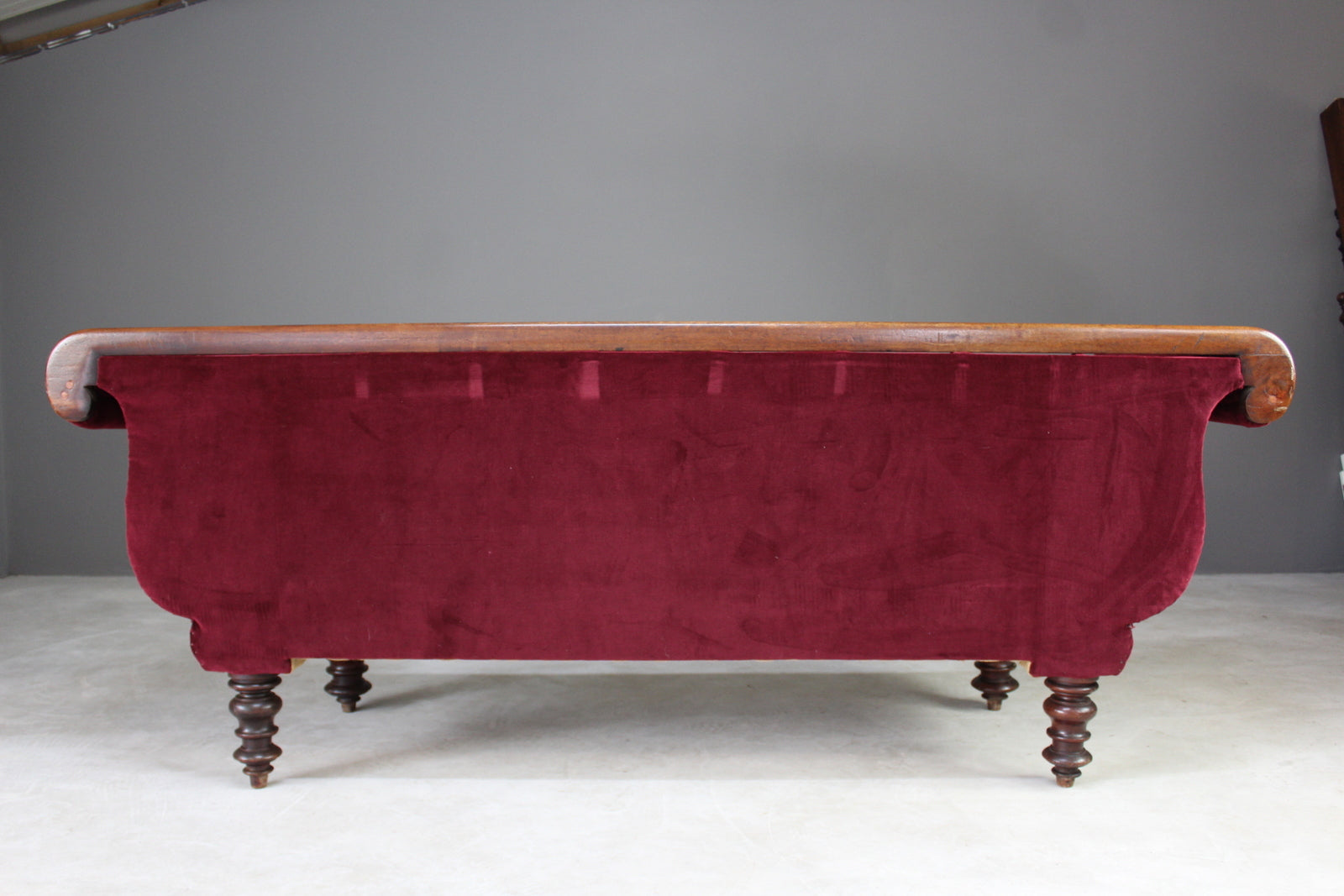 Victorian Upholstered Scroll Arm Sofa - Kernow Furniture