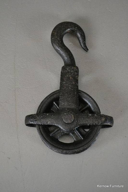 Large Vintage Cast Iron Pulley - Kernow Furniture