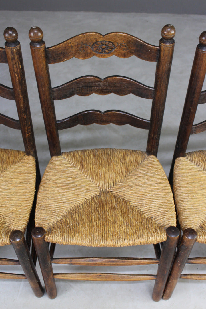 Set 6 French Style Rush Dining Chairs - Kernow Furniture