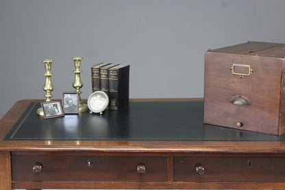 Mahogany Library Table Desk - Kernow Furniture