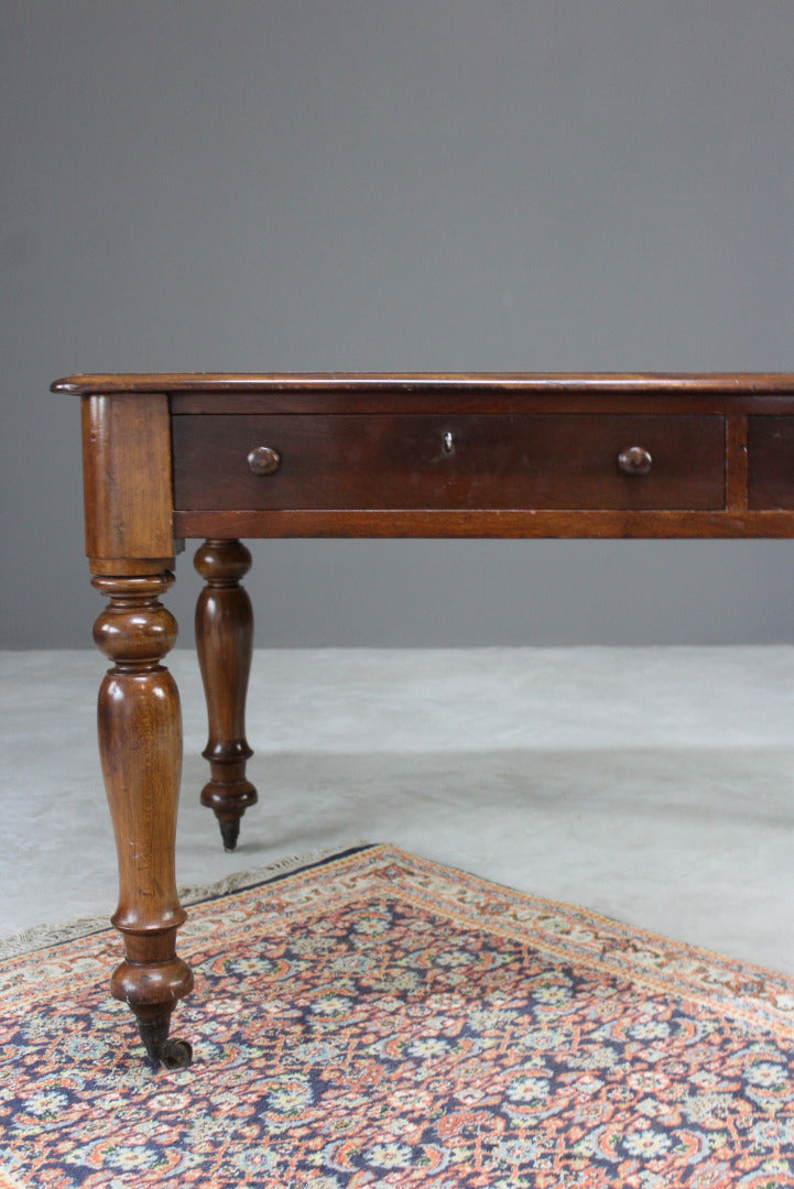 Mahogany Library Table Desk - Kernow Furniture