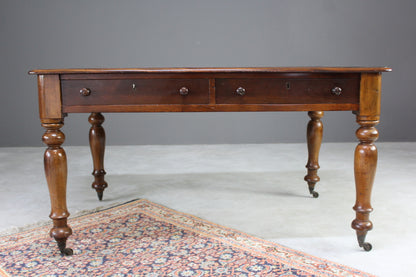 Mahogany Library Table Desk - Kernow Furniture